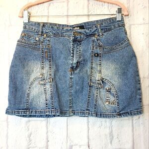 ELITE JEANS Classic Denim Mini Skirt